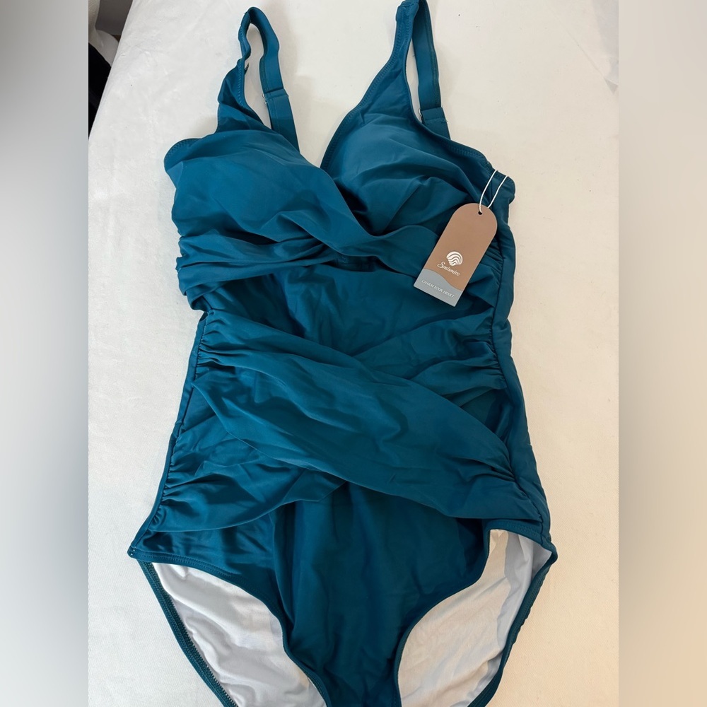 SMISMIVO Tummy Control Women's Swimsuits Slimming One Piece Bathing Suit Retro S - Picture 5 of 7